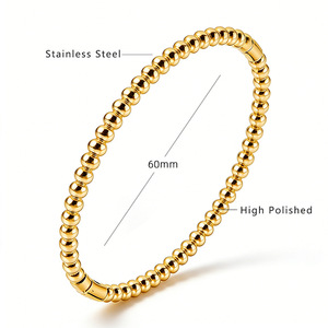Bracciale Classico Placcato Oro 18k con Zirconi a Stella, Bracciale in Acciaio Inossidabile con Perline per Donne e Ragazze - Product Image 4