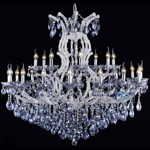 Lámpara de Araña de Cristal María Teresa RHD, Clásica y Elegante, con Lámparas Azules y Blancas Centrales, Altura Ajustable, para Uso en Hoteles, Incluye Proyecto - Product Image 1