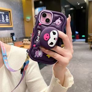 Nhà Máy Bán Buôn Dễ Thương Phim Hoạt Hình <span class=keywords><strong>3D</strong></span> Silicone kuluomi <span class=keywords><strong>Hello</strong></span> <span class=keywords><strong>Kitty</strong></span> Có Thể Thu Vào Đứng Dây Đeo Điện Thoại Trường Hợp Đối Với iPhone 11 12 13 14 15 16 - Product Image 6