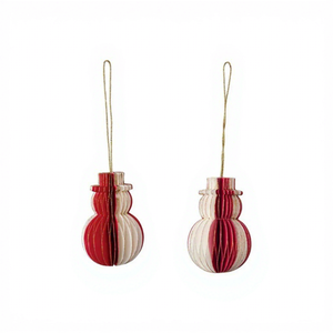 Palline di Carta Decorative Natalizie, Design Creativo <span class=keywords><strong>Bianco</strong></span> e Rosso, Pendenti per Interni, Vendita Calda per Capodanno, Festa di Primavera, Compleanno - Product Image 3