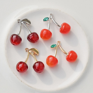 Pendentif en forme de cerise en alliage de zinc plaqué, formes variées pour la fabrication de boucles d'oreilles, accessoires de bijouterie GJ226 - Product Image 1