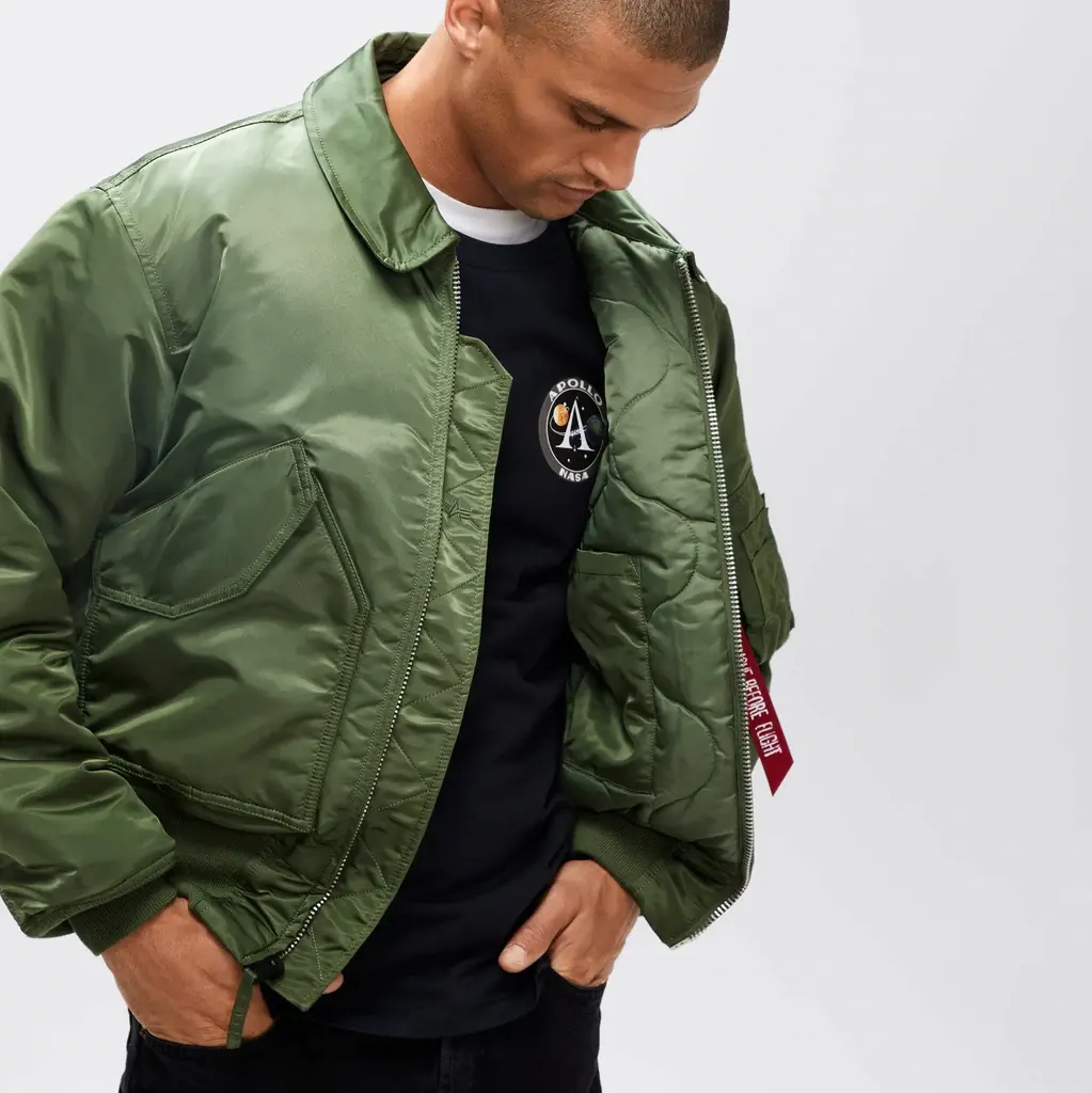 Hava bombacı ceket popüler logo blazer ceket büyük boy yeni sonbahar/kış trençkot pilot yeşil üniforma