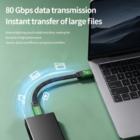 Cable de Carga Rápida Thunderbolt 5 USB C 80Gbps, Plano, de Aleación de Aluminio y Nailon, Tipo C PD, para Banco de Energía y Computadora
