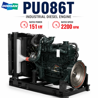 Moteur diesel Hyundai Doosan série PU, modèle PU086T, 151 kW, 205 ch, 2200 tr/min, turbo, pour pompe à incendie, générateur, pompe à eau