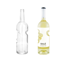 Vente en gros de bouteilles en verre personnalisées pour la vodka, le brandy et le whisky, 500 ml, 700 ml, 750 ml, Botellas De Vidrio