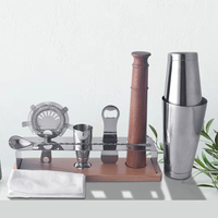 Ensemble de shaker à cocktails en acier inoxydable écologique de 8 pièces avec filtre à bar pour kit de barman - Couleur et logo personnalisables