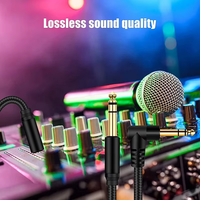 Kabel Audio Stereo TRS 6.35MM Berkualitas Tinggi Xput, Berlapis Emas, Konektor Sudut Kanan untuk Koneksi Gitar, Aux, Mikrofon, Headphone