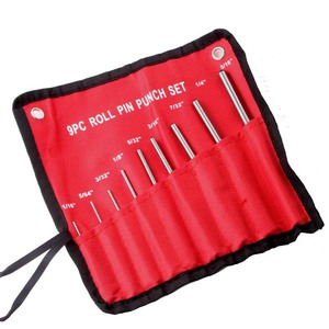 9Pc <b>Roll</b> Pin Punch Set Steel 1/16 To 5/16 Inch For Automotive Repair <b>Tool</b> Bag Storage - Product Image 1