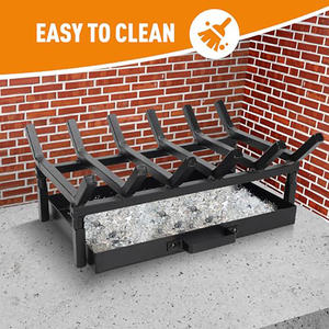 Grille <span class=keywords><strong>de</strong></span> foyer en fer avec 6 barres <span class=keywords><strong>de</strong></span> <span class=keywords><strong>support</strong></span>, pour poêle d'intérieur et <span class=keywords><strong>extérieur</strong></span>, <span class=keywords><strong>support</strong></span> pour bois <span class=keywords><strong>de</strong></span> chauffage - Product Image 2