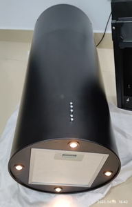 Black Round Island <b>Cooker</b> Hood Diameter 35cm Black Cylindal Island Range Hood for Kitchen 200W 800m3h Exhaust Smart Cylindrical - Product Image 3