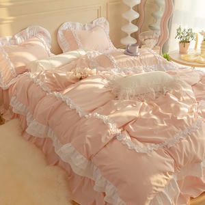 Set Sprei Kasur Gaya Putri 11-Piece dengan Renda, Sarung Selimut Katun Dicuci, Isi Wol Berkualitas, Set Selimut Musim Gugur - Product Image 6
