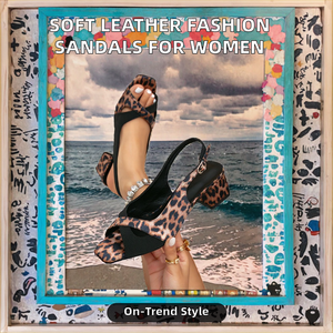 Sandales en tissu souple pour femmes, tendance mode, talons compensés, grande taille, bouche de poisson, talon épais, semelle extérieure en caoutchouc, talons de danse - Product Image 2