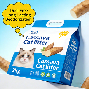 Arena para <span class=keywords><strong>Gatos</strong></span> de Yuca Ecológica de 2 kg, Altamente Absorbente y de Aglutinación Rápida, Envasada al Vacío, <span class=keywords><strong>Precio</strong></span> de Fábrica - Product Image 1