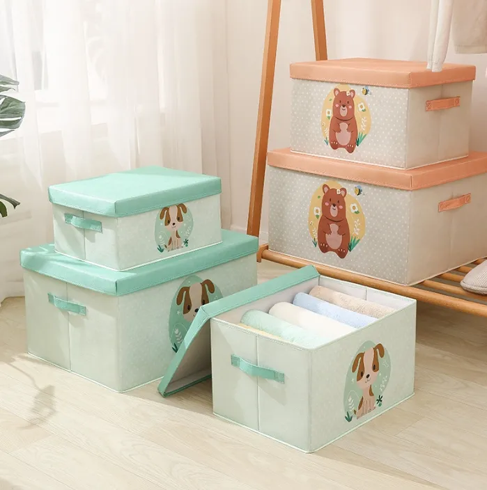 Children's toy storage box Cartoon covered clothes organizer foldable creative bear organizer Student dormitory
