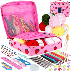 Kit de crochet pour débutants avec laine, aiguilles à tricoter, accessoires et rangement pour outils - Product Image 6