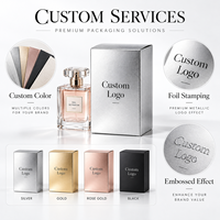 Boîte pliante personnalisée avec impression à chaud et gaufrage argenté pour flacon de parfum et cosmétiques