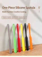 Spatule en silicone, grattoir à long manche, outil de pâtisserie, spatule en silicone résistante à la chaleur, spatule à crème pour gâteau