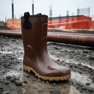 Bottes de sécurité en PVC marron Ttake Tronchetto taille 43 avec semelle en crêpe - Product Image 3