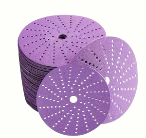 Disque de ponçage céramique violet de 6 pouces personnalisé OEM 150mm divers grains dureté moyenne pour papier de verre automobile pour métal et bois - Product Image 1