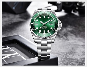 <span class=keywords><strong>Montre</strong></span> mécanique automatique pour hommes, résistante à l'eau 100M, <span class=keywords><strong>montre</strong></span> de plongée lumineuse, <span class=keywords><strong>bracelet</strong></span> en <span class=keywords><strong>acier</strong></span> inoxydable, lunette rotative, cadran <span class=keywords><strong>noir</strong></span> - Product Image 4