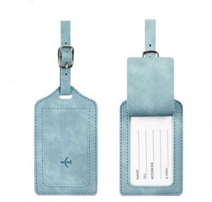Custom PU Leather Luggage Tag Travel ID <b>Labels</b> Suitcase Name Tags Luggage Tags with Logo - Product Image 3