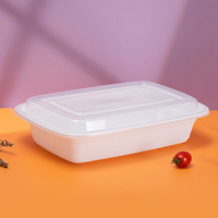 Contenedores Rectangulares Desechables de Plástico PP para Alimentos, Aptos para Microondas, Envases para Llevar