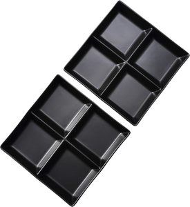 Snacks <span class=keywords><strong>Cena</strong></span> Bandeja para servir Plato en negro 10x10 pulgadas - Product Image 2