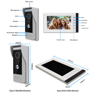 4 Fils <span class=keywords><strong>Visiophone</strong></span> Avec Ecran Large Ultra Plat 7pouces Videophone Avec Camra Door intercoms De Surveillance - Product Image 5