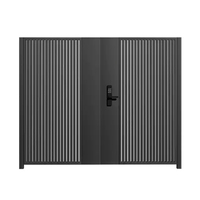 Fourniture directe d'usine nouveau Style chinois Antique aluminium Art Double ouverture porte-patio Villa cour porte d'entrée intelligente