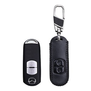 ปลอกกุญแจรถหนังแท้ รุ่นยอดนิยม สำหรับ CX-5/CX-4 สีดำ น้ำหนักเบา 2/3 ปุ่ม Ewitgo - Product Image 5