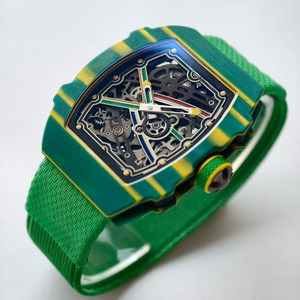 6702Top-quality fashion mechanical watch with carbon fiber case, ultra-thin hollow-out sport <b>automatic</b> mechanical watch - Product Image 4