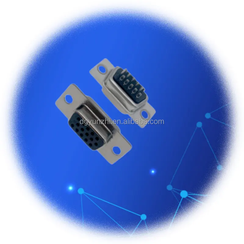 2023 hot selling 180 degree VGA half-gold plated soldered wire type RS232 serial port connector D-SUB flat cable plug