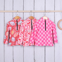 Veste polaire d'hiver à fermeture éclair pour bébés et tout-petits à motif western personnalisé en gros à col montant pour enfants, garçons et filles