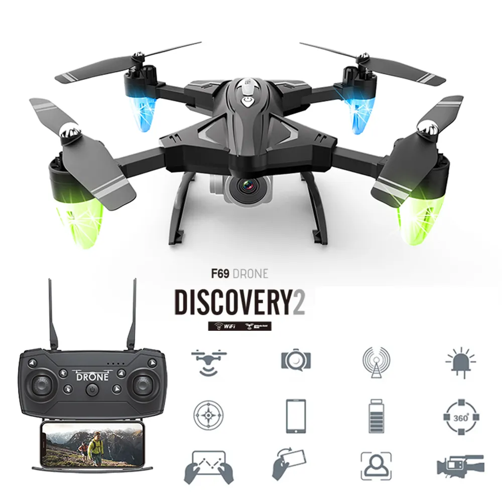 F69 Drone Discovery 2 Folder After Width Only 13.5cm Professional Drone Fashion Technology Power full Wish Flying