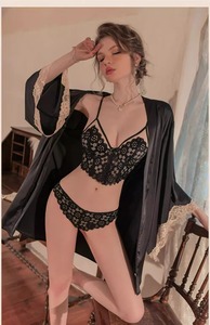 Conjunto de Lencería Sexy Personalizable para Mujer, con Encaje Francés, Minimizador, Tallas Grandes - Product Image 1