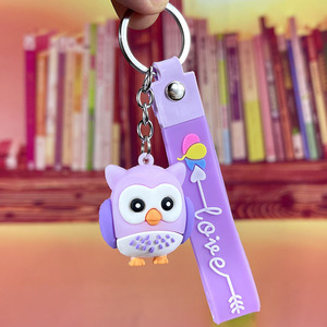 Móc Khóa Búp Bê Cú Cao Su Mềm Hoạt Hình Thiết Kế Mới Móc Chìa Khóa Hình Động Vật Dễ Thương Phụ Kiện Móc Chìa Khóa Xe Hơi Túi Xách Nữ - Product Image 4