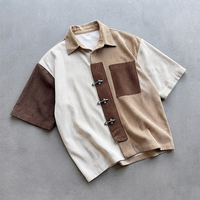 Veste Shacket Homme Streetwear Personnalisée à Col Imprimé Serpent, Patchwork, Embossage 3D, en Polyester Tissé, Coupe Courte et Ample, Zippée, Manches Courtes