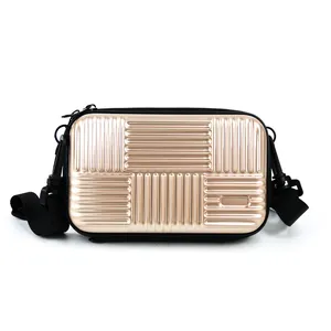 Custom ABS Case Waterproof Cosmetic Hard Cross Body Bag Unisex ABS Make Up Shoulder Bag Case