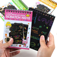 Nouveau carnet de notes pour l'école, bricolage, dessins magiques, carnet à gratter avec crayon