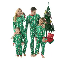 Huaduo özel tasarım OEM/ODM desen pijama tatil pijama uzun kollu noel eşleşen aile pijamaları setleri çocuklar için