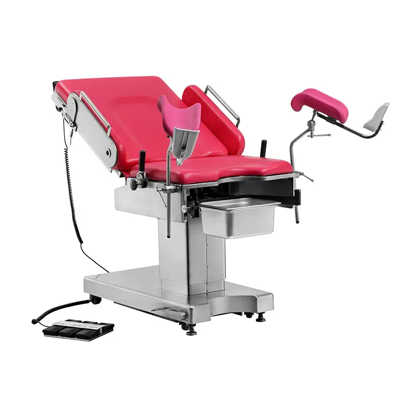 Meja Medis Tempat Tidur Gyno Kursi Ginekologi Pink Dapat Disesuaikan Klinik untuk Ujian Gyno