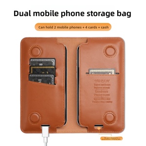 Custodia per telefono compatibile con Apple <span class=keywords><strong>iPhone</strong></span> 17 Pro, OPPO/vivo, custodia a libro in pelle stile <span class=keywords><strong>Samsung</strong></span>, effetto pelle genuina con porta carte - Product Image 2