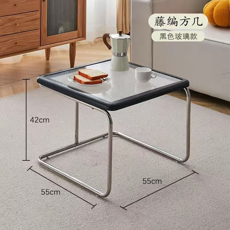 Mesa auxiliar grande y curva [Negro]