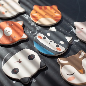 Dessous <span class=keywords><strong>de</strong></span> verre en Diatomite d'animaux, dessin animé mignon, dessous d'eau - Product Image 4