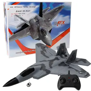 AiJH FX622 Rc Plane Remote Control Aircraft F22 Model Toy Small Foam Gliding With Lights Fighter Rc Plane Toys