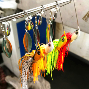 Señuelo giratorio compuesto de 11g con anzuelo de cabeza de plomo para pesca de lubina, señuelo de fondo marino, jig head, para caña individual, con doble barba giratoria - Product Image 1