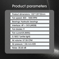 Ventilateur de refroidissement silencieux PWM Prism 6ème génération ProRS ARGB RGB Shuang Synchronous, compatible CPU 7ème génération, roulement à billes en plastique