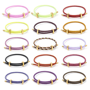 Base de bracelet en fil d'acier tressé réglable avec boucle coulissante en forme de 8 pour bijoux DIY en gros - Product Image 1