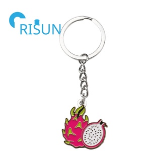 Fábrica barata lindo <span class=keywords><strong>Cactus</strong></span> frutas llavero Llavero Dragonfruit colgante llavero Metal personalizado dragón fruta <span class=keywords><strong>Pitaya</strong></span> esmalte llavero - Product Image 4