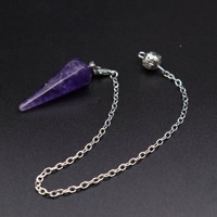 Vente en gros pendule en cristal divination à facettes pointues quartz sorcière radiesthésie équilibrage point de pierres précieuses spirituelles pour femmes hommes